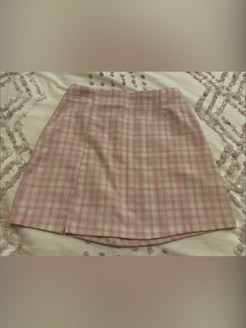 art class Pink and Cream Plaid Mini Skirt